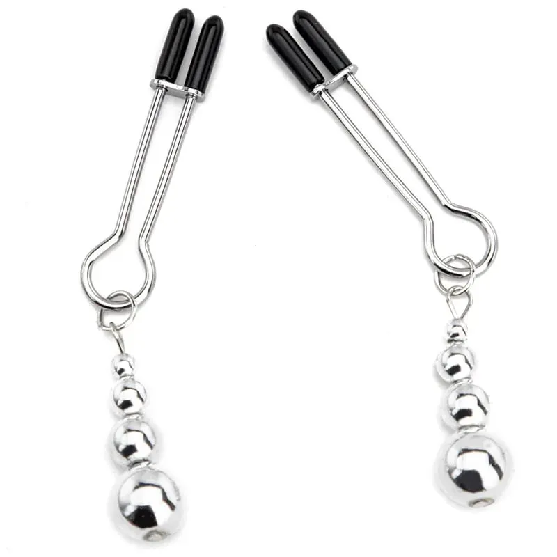 Metal Nipple Clamps Clips with Chain Clitoris Stimulator Steel Nipple Breast Clamps Flirting Women Sex Toy