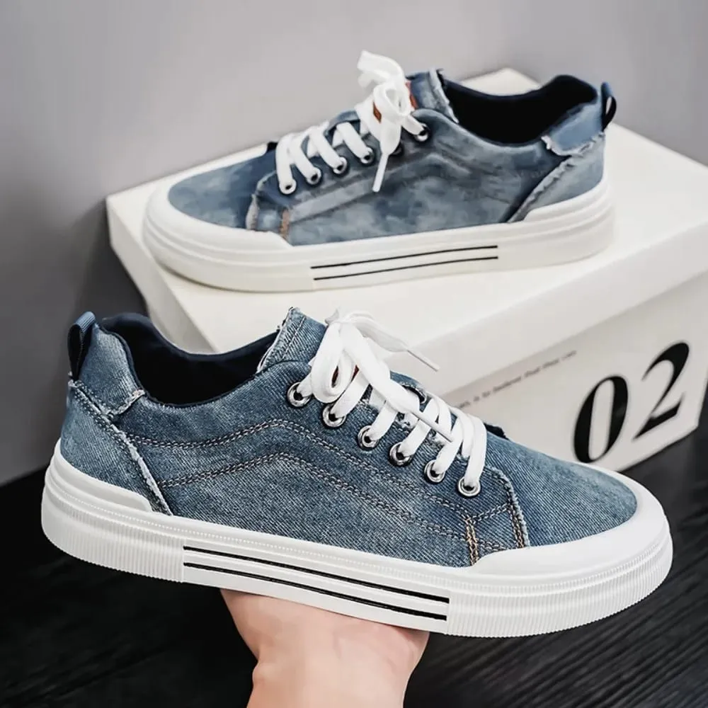 Breathable Canvas Shoes Men Sneakers Soft-soled Casual Board Shoes Low Top Flat Bottomed Trendy Men's Shoes Fashion Zapatillas