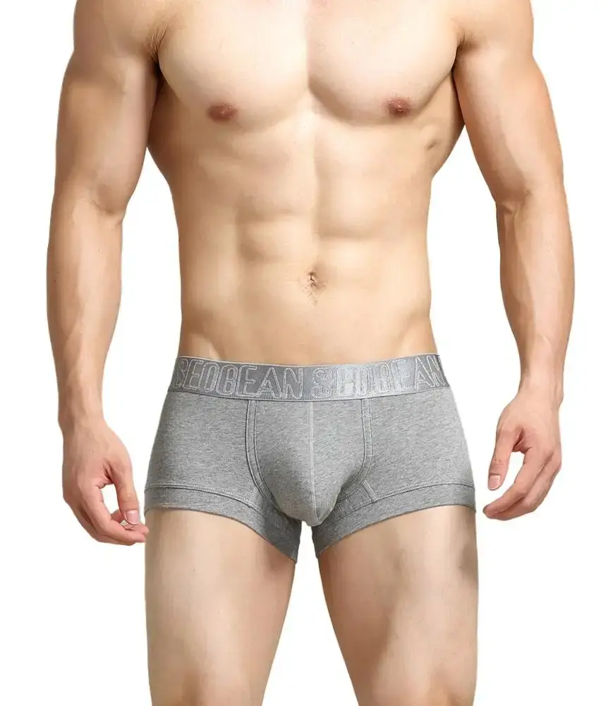 Men's Breathable Cotton Boxer Shorts U-Convex Pouch Low-Waist Soft Stretch Underwear for Daily Casual & Intimate Wear