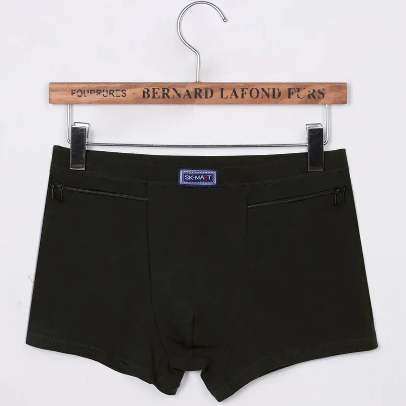 Men's Pockets Underwear Anti-theft Briefs Boxer Panties,two Zippers Pockets Cotton Underpants,mens Boxers Briefs,booty shorts 3256802472559571