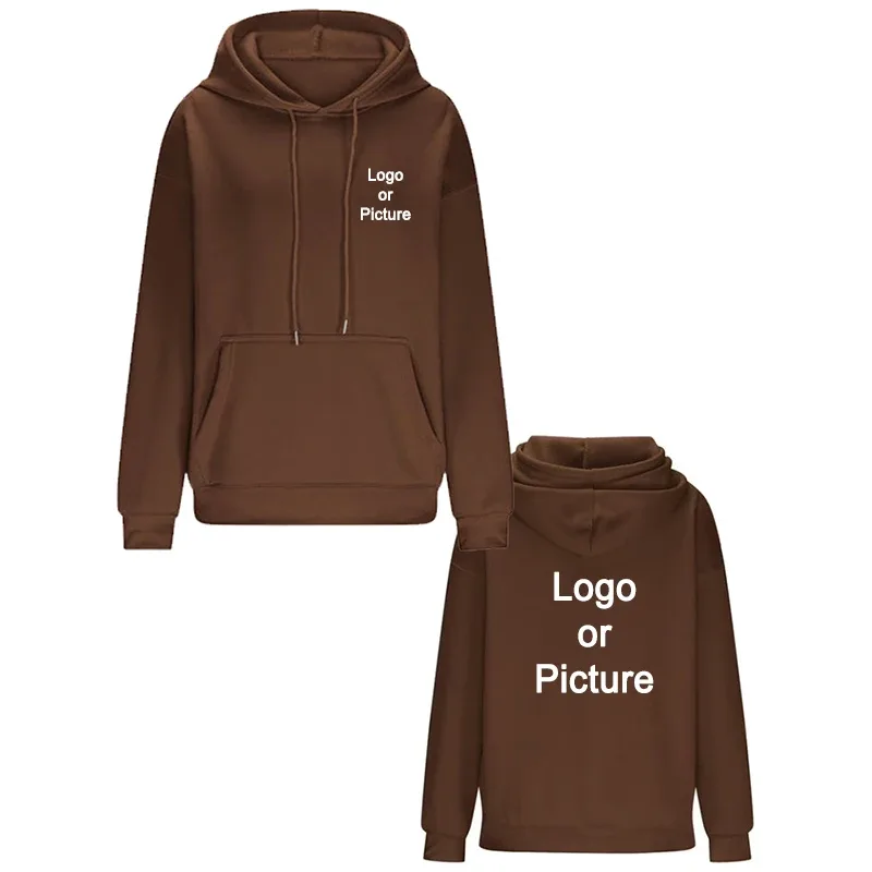 DIY Design Oversize Hoodies Women Fashion Customized Printed Loose Long Sleeve Shoulder Drop Cuff Sweathsirts Pullovers Sudadera
