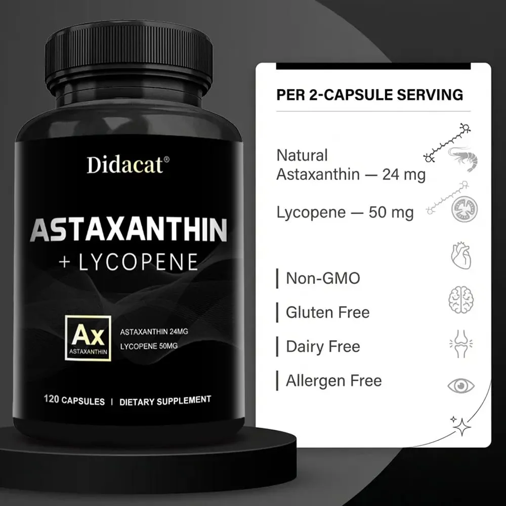 Astaxanthin Supplement for Men and Women | From Haematococcus Pluvialis Microalgae for Eye & Skin Health Support