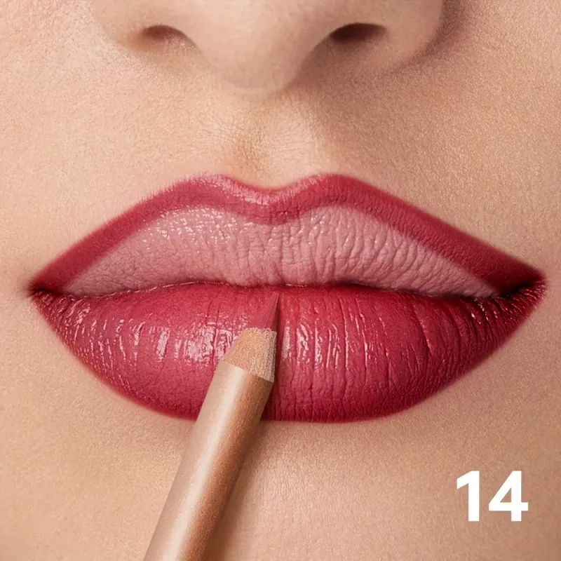 Matte Lip Liner Pencil Nude Long-Lasting Waterproof Smudge-Proof Precise Outline Smooth Creamy Formula