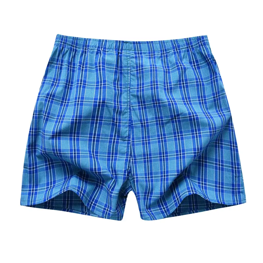 Men Underwear Boxer Plaid Underpants 100% Cotton Shorts Men Striped Panties Loose High Quality Oversize Breathable Dropshipping