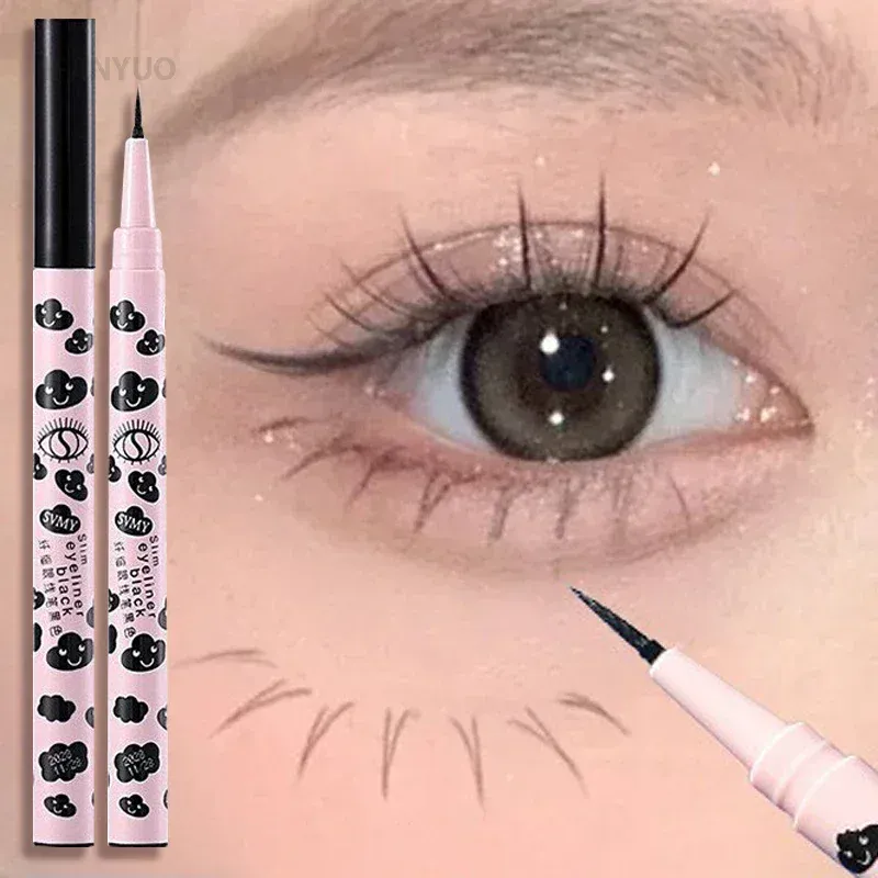 Ultra-thin Natural Matte Liquid Eyeliner Pen Waterproof Quick Dry Lower Eyelash Silkworm Pen High Pigment Smooth Eye Makeup Tool