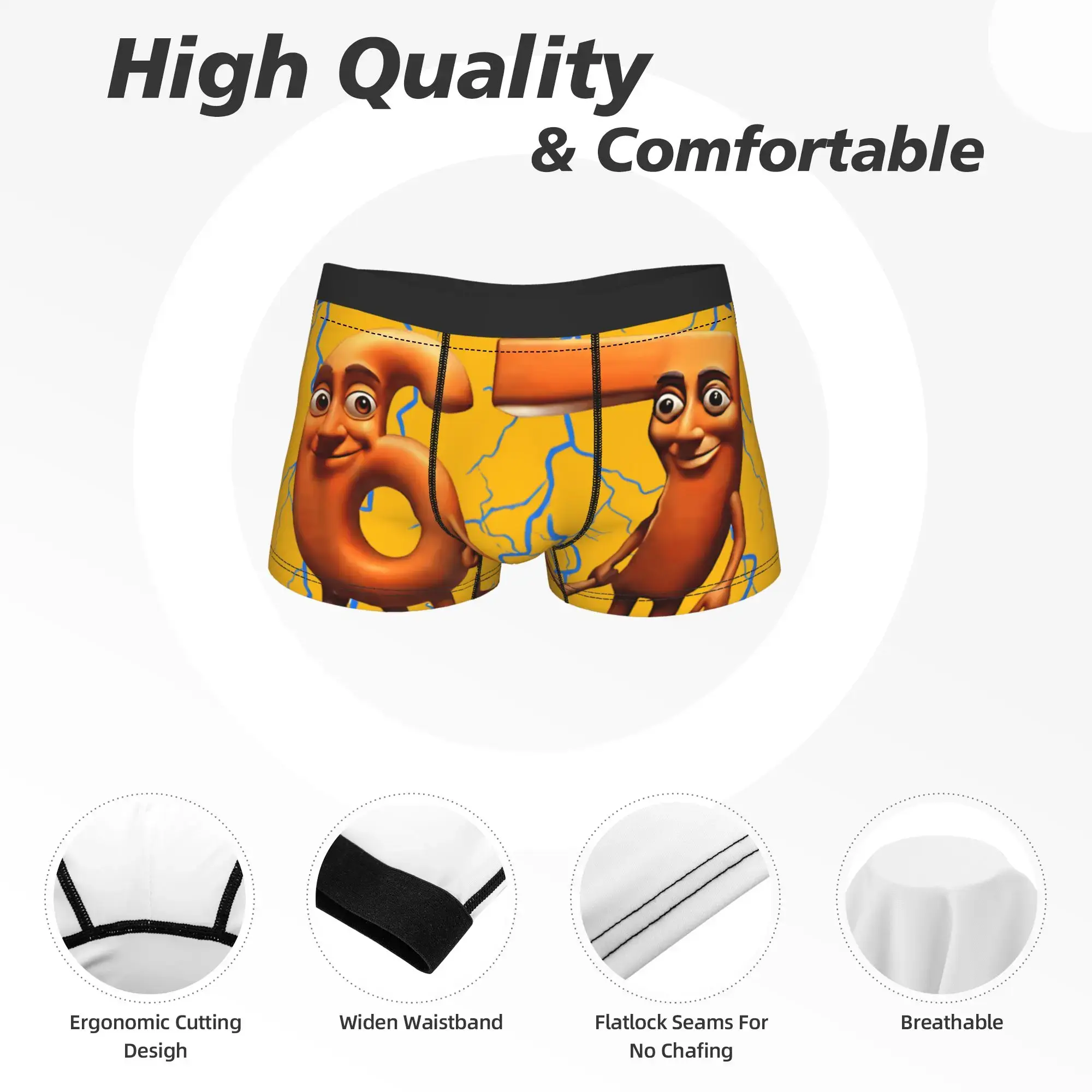 Funny Sixty Seven Brainrot Italian Underwear Print Trunk Quality Male Panties Breathable Boxer Brief Gift