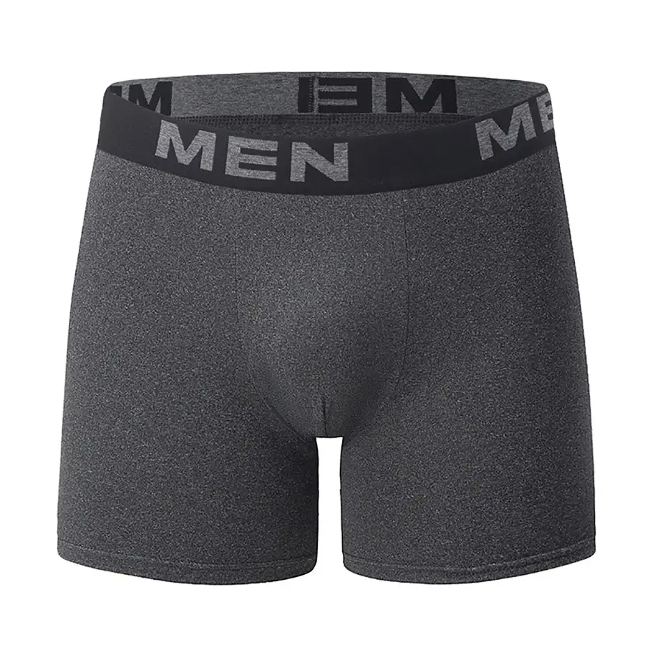 7-piece Set of Four Season Men's Solid Color Long Casual Underwear, Fashionable Sports Underwear, Plus Size Flat Corner Pants