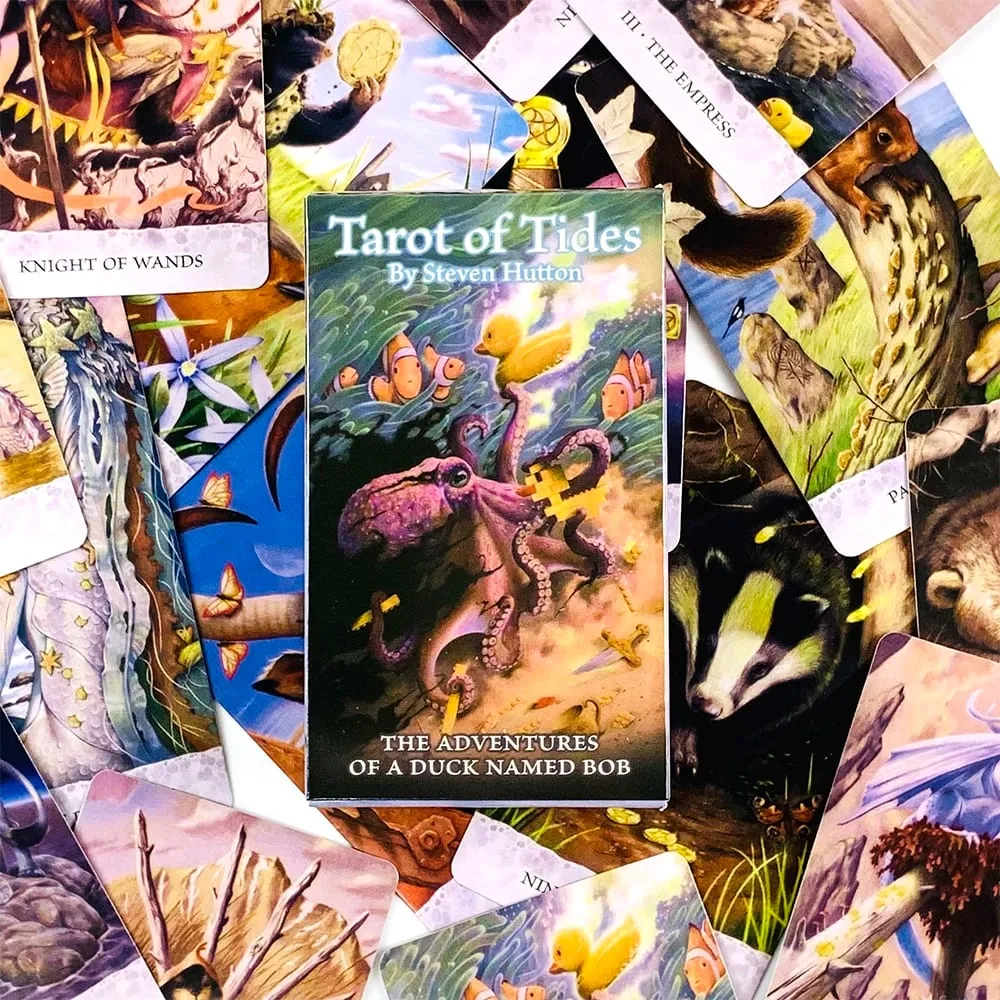 Tarot of Tides Game Cards 78 Card Whimsical Ocean Tarot Deck Bob Duck Adventure Theme Perfect for Divination & Gift Giving