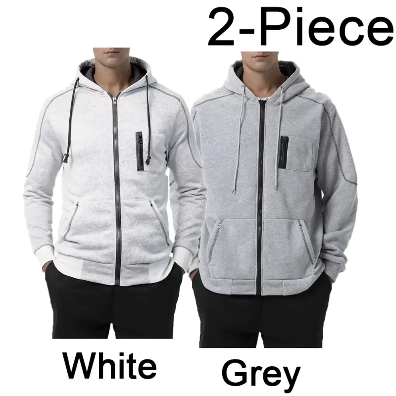 Men's Hoodie Black White Army Green Red Hooded Color Block Fleece Cool Casual Winter Clothing Apparel Hoodies Sweatshirts