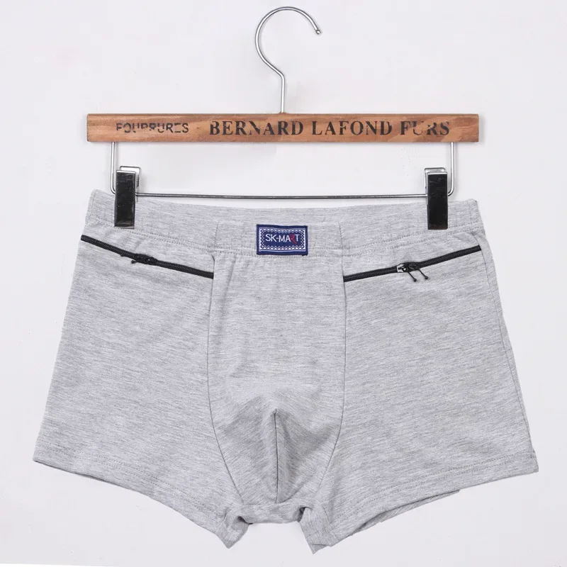 Men's Pockets Underwear Anti-theft Briefs Boxer Panties,two Zippers Pockets Cotton Underpants,mens Boxers Briefs,booty shorts 3256802472559571