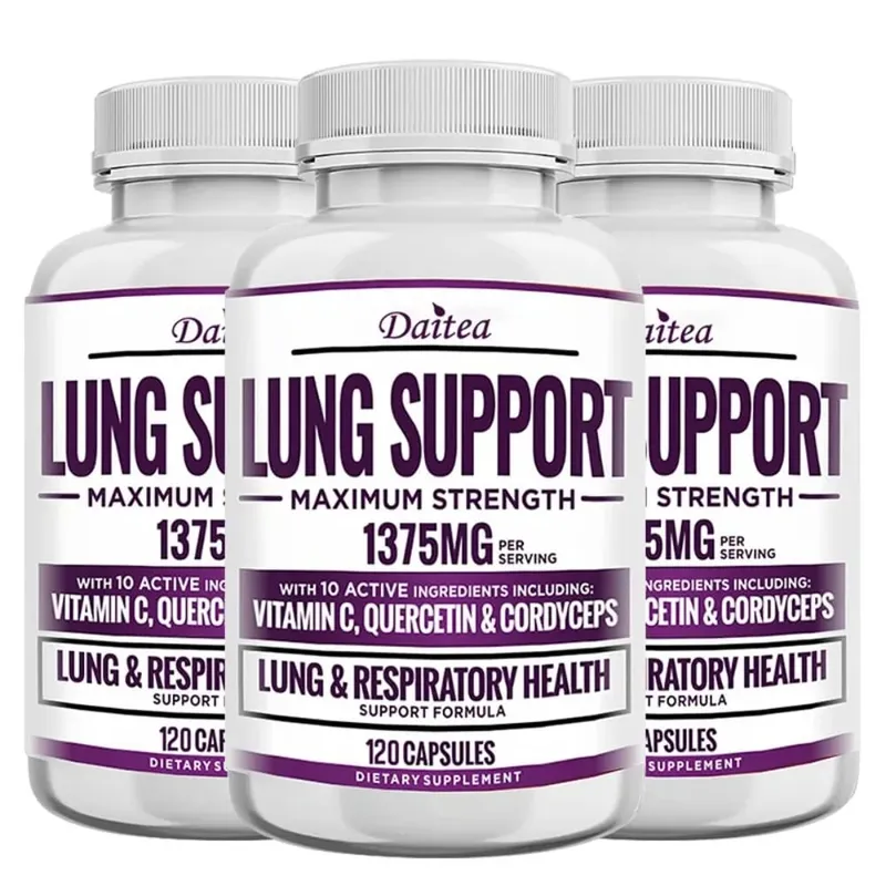 Lung Support Supplement for Lung Cleanse & Detox with Quercetin Bromelain Vitamin C & Cordyceps for Lung Respiratory Support