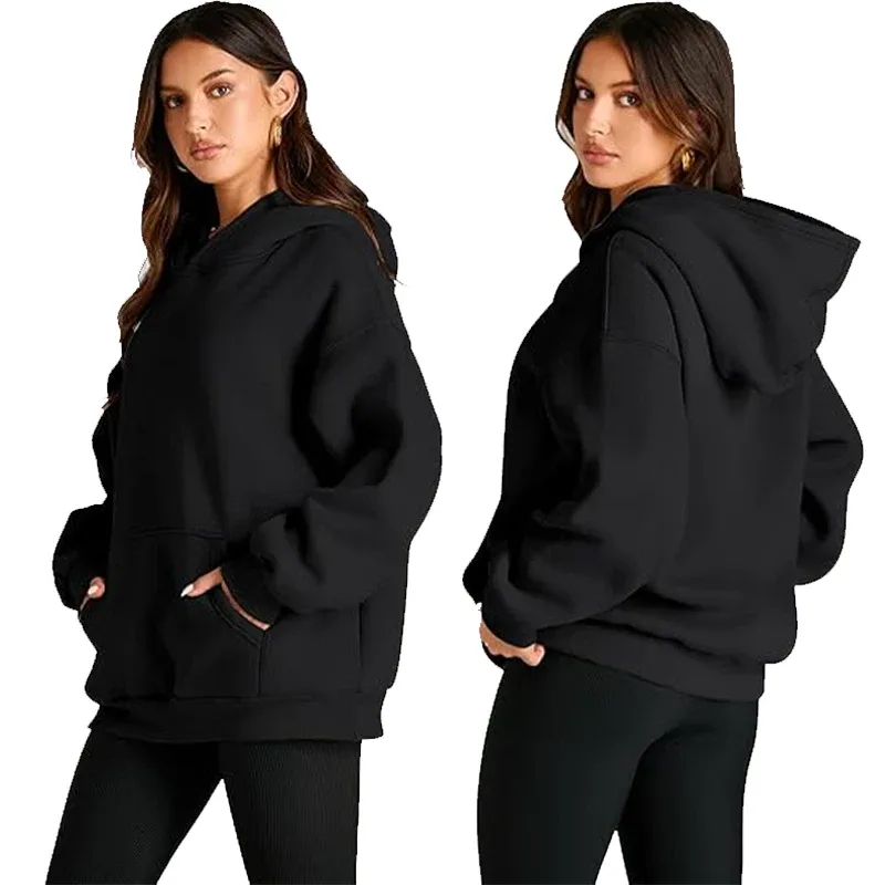 DIY Design Oversize Hoodies Women Fashion Customized Printed Loose Long Sleeve Shoulder Drop Cuff Sweathsirts Pullovers Sudadera