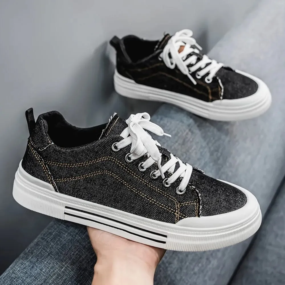 Breathable Canvas Shoes Men Sneakers Soft-soled Casual Board Shoes Low Top Flat Bottomed Trendy Men's Shoes Fashion Zapatillas