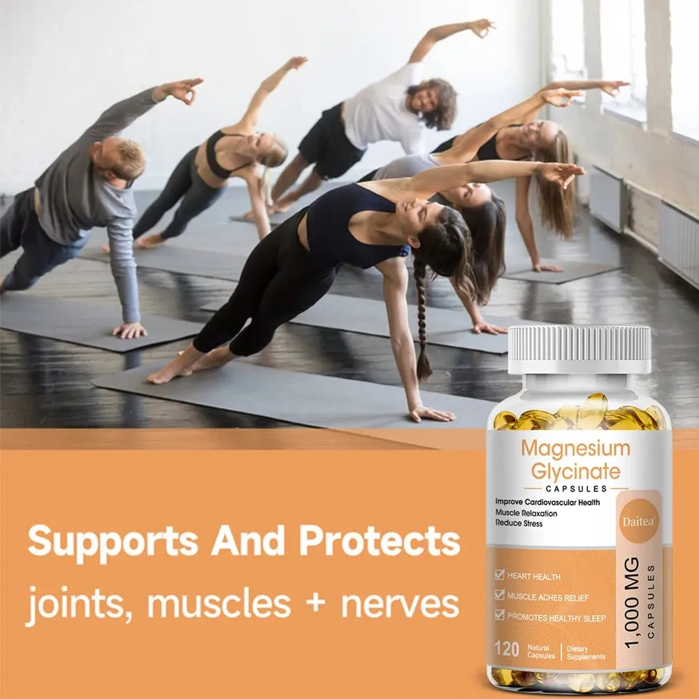 Magnesium Glycinate Supplement with Vitamins To Promote Natural Sleep Reduce Stress and Anxiety and Support Bone Health