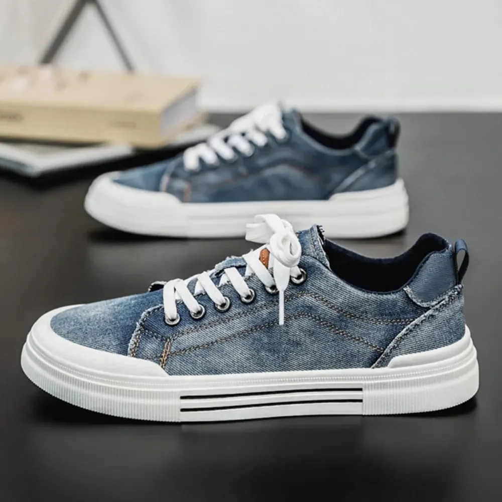Breathable Canvas Shoes Men Sneakers Soft-soled Casual Board Shoes Low Top Flat Bottomed Trendy Men's Shoes Fashion Zapatillas