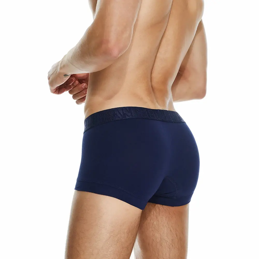 Men's Breathable Cotton Boxer Shorts U-Convex Pouch Low-Waist Soft Stretch Underwear for Daily Casual & Intimate Wear