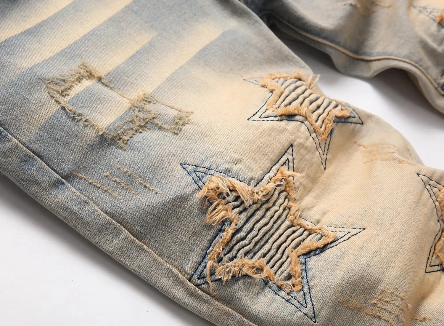 Vintage Jeans Men Pencil Pants Stretch Washed Distressed Mid Waist Straight Ankle Length Trousers 2024 Autumn Denims Streetwear