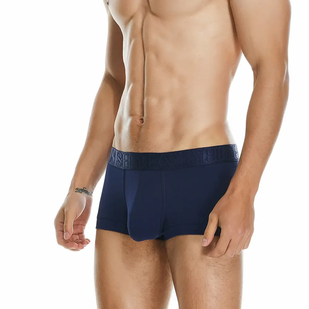 Men's Breathable Cotton Boxer Shorts U-Convex Pouch Low-Waist Soft Stretch Underwear for Daily Casual & Intimate Wear