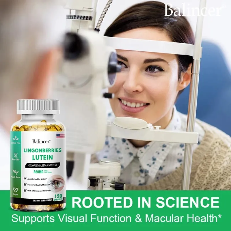 Balincer Lutein Capsules with Zeaxanthin Vitamin Dietary Supplement for Eye Health Support 120/60/30 Easy-to-Swallow Softgels