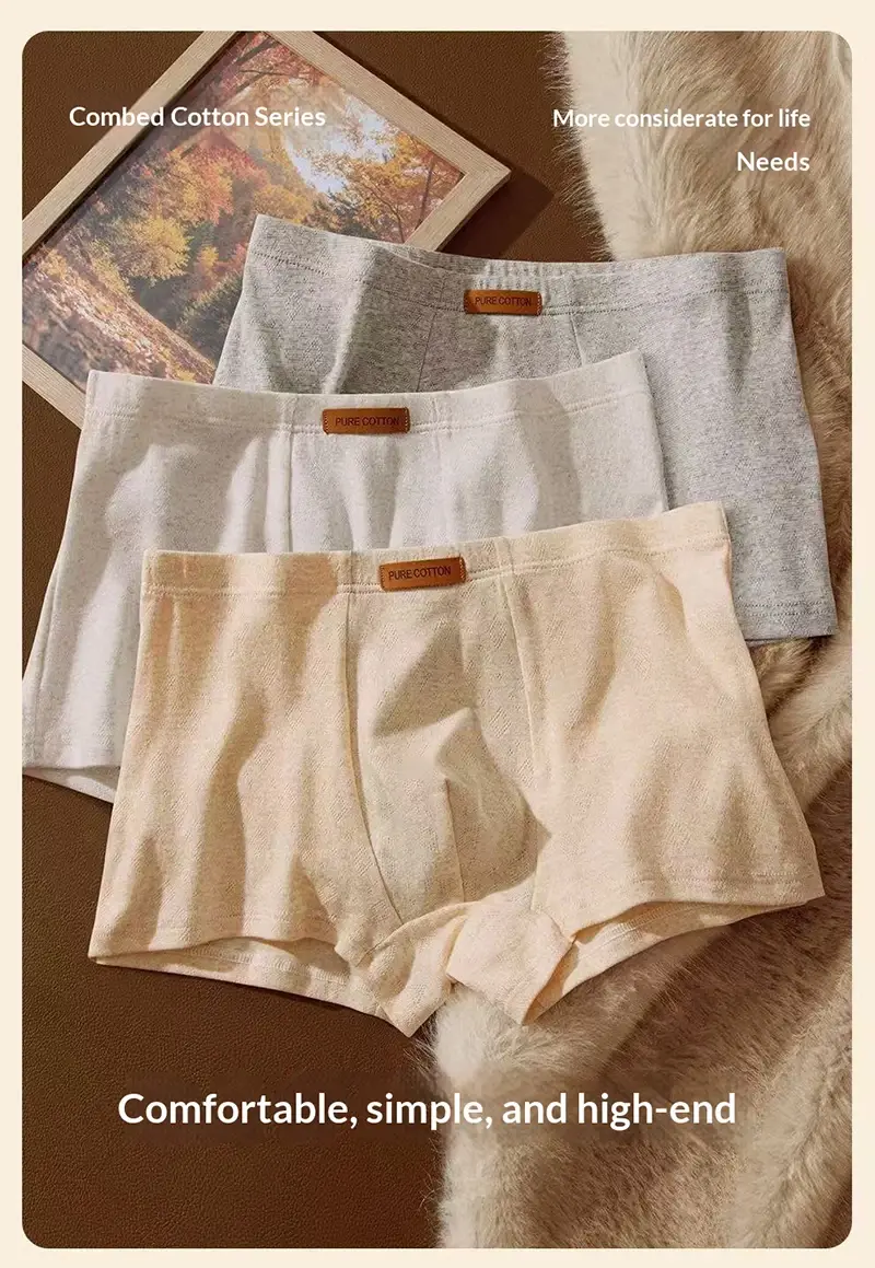 1Pcs Men's Jacquard Underwear Solid Colorful Cotton Boxer Briefs Plus Size 6XL Breathable Comfortable Lingerie Sexy Panties