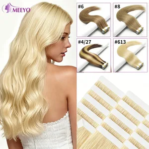 50g Straight Tape in Hair Extensions Human Hair 613 Color Bleach Blonde Seamless Skin Weft Tape in Real Human Hair Extension