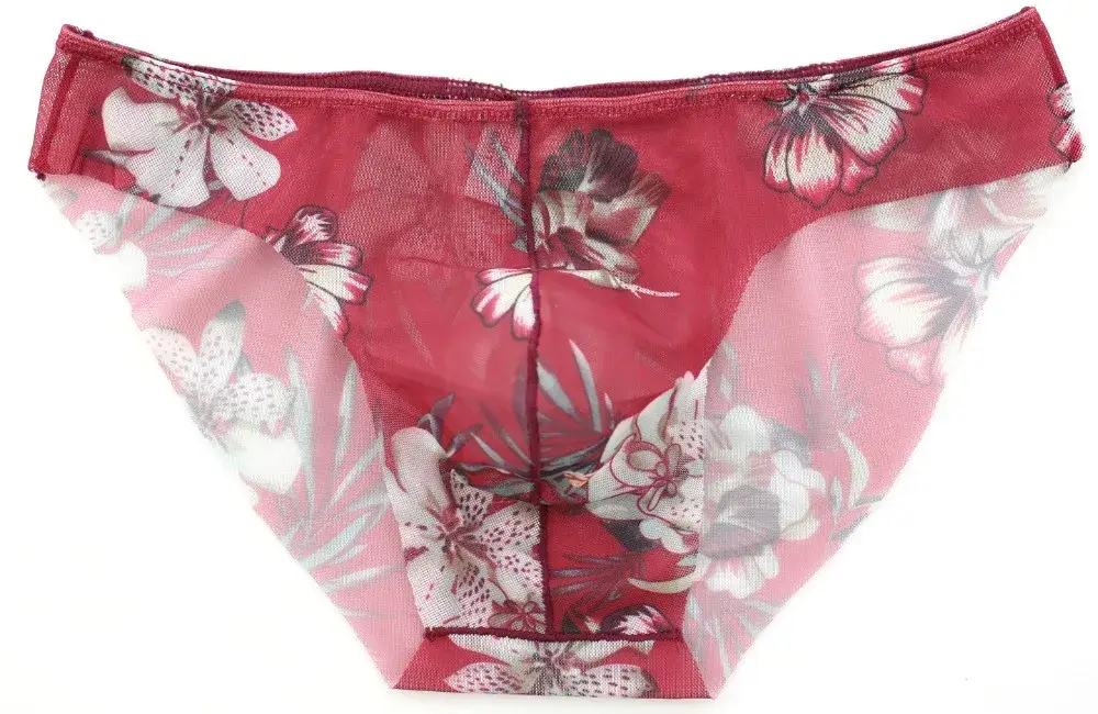 Sexy Men's Briefs Soft Breathable Silk Sexy Print Underwear Men's Hot Hips Up Transparent Jockstrap Colorful Undies Cueca Y03