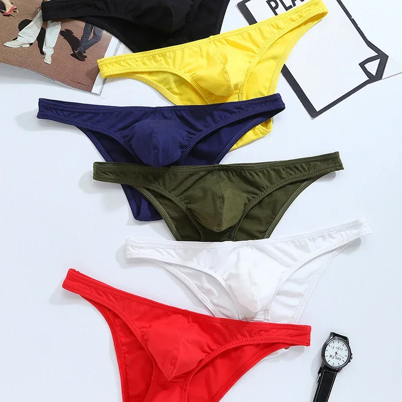 4 Cotton Briefs Mens Comfortable Underpants Man Underwear Bikini Drop shipping Mens Breathable Low-rise Brief Panties Solid 1811