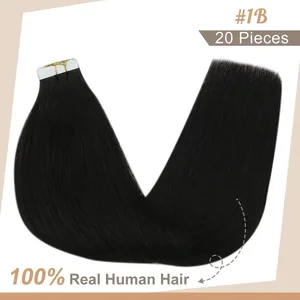 Full Shine Tape in Human Hair Extension Pure Color 20pcs 26-28inch Tape in Hair Extensions Seamless Skin Weft Adhesive Glue