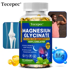 Magnesium Glycinate Supplement Highly Absorbed Supports Muscle Relaxation and Recovery Maximum Bioavailability 120 Capsules