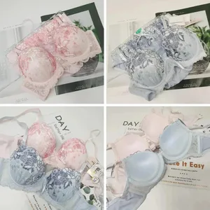 Sexy Lace Push Up Bra & Panty Set for Women Supportive Non-Run Cup Comfortable Skin-Friendly Lingerie