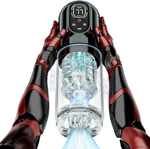 Automatic Male Masturbator Penis Pump Sex Toy for Men Pocket Pussy LCD Blowjob Sex Machine with7 Thrusting Rotating Modes