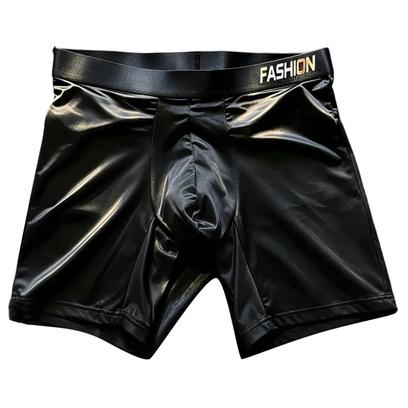 Mens Underwear Boxers Man Solid Slim Ice Silk Extended Leg Boxer Shorts Ropa Middle Waist Sports Panties Male Underpants