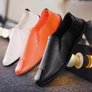 New Men's casual footwear Low cut soft soled non slip leather Shoes Trendy versatile comfort shoes Fashion lightweight male flat