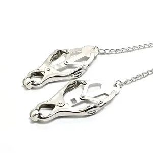 Metal Nipple Clamps Clips With Chain Clitoris Stimulator Steel Nipple Breast Clamps Slave Bondage Flirting Women Sex Toy