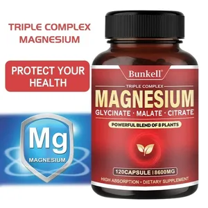 High Absorption Magnesium Glycinate Malate Citrate 100% Chelated Non-GMO Vegetarian Gluten Free 8 600 Mg 120 Capsules
