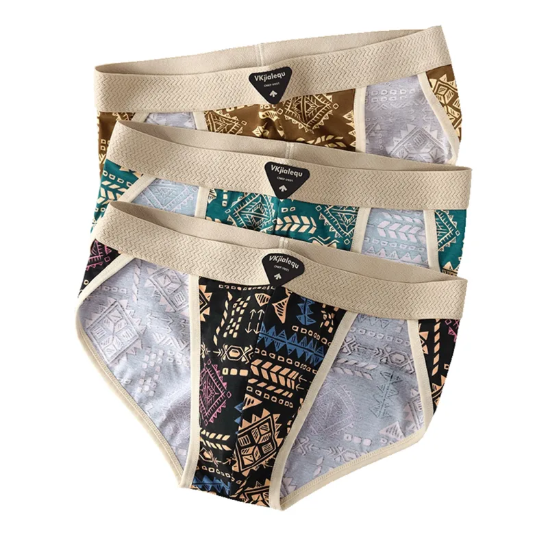 3pcs/set Men's Pure Cotton Briefs Fashionable Sexy Men Underwear Comfortable Male Panties New Style Underwear Plus Size L-4XL