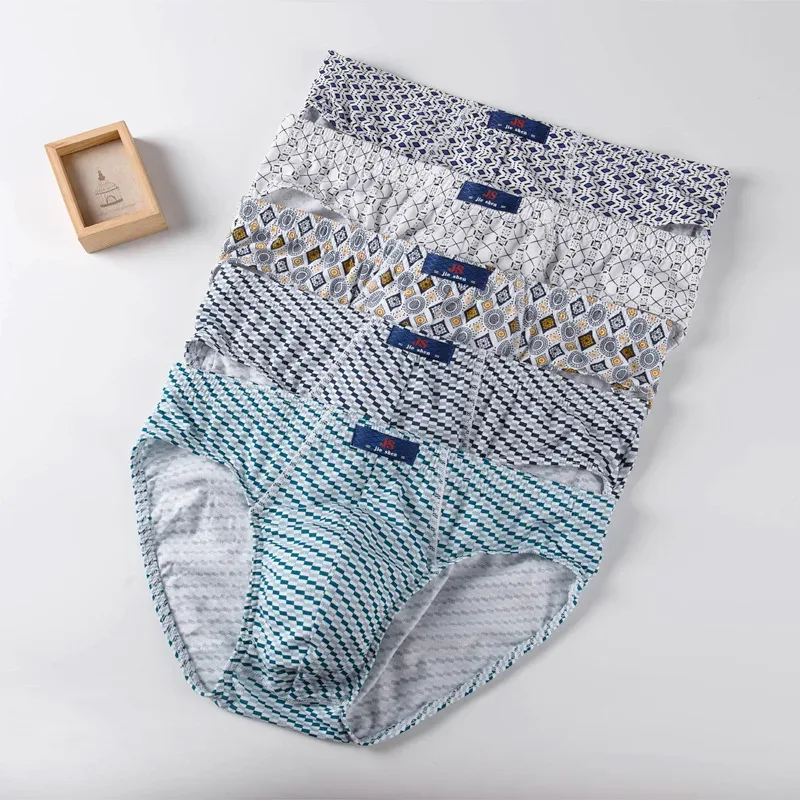 100% Cotton Briefs Mens Comfortable Underpants Man Underwear L/XL/2XL/3XL/4XL5pcs/Set Free Drop Shipping