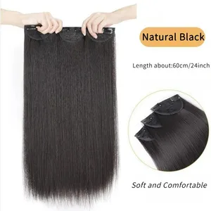 3Pcs/Set Synthetic Long Straight Clip Ins Hair Extension With Lightweight Secure BB Clips Invisible Seamless Clip In Hairpiece