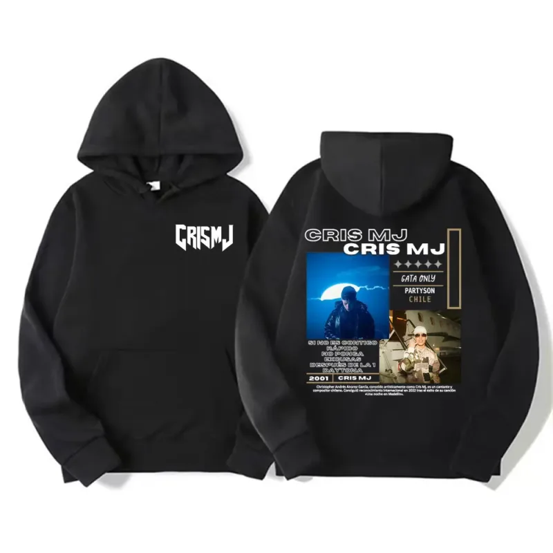 Cris Mj Gata Only Partyson Chile 2025 Graphic Hoodies Men Women Casual Fleece Pullover Sweatshirt Hip Hop Style Oversized Hoodie