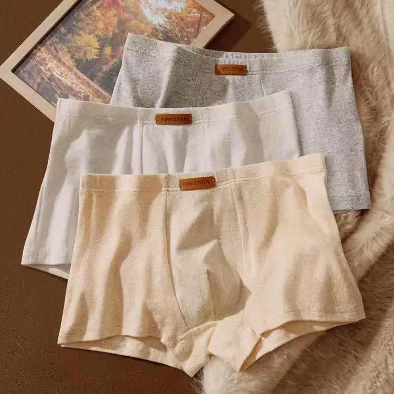 1Pcs Men's Jacquard Underwear Solid Colorful Cotton Boxer Briefs Plus Size 6XL Breathable Comfortable Lingerie Sexy Panties 3256812989647822