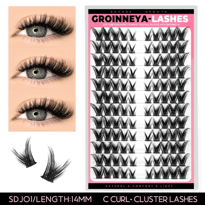 Cluster Lashes Cat Eye Lashes Individual Lashes Natural Look Mixed Tray DIY Eyelash Extension Volume Lash Clusters