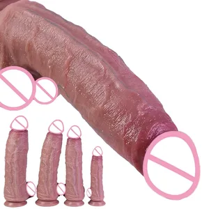 9.8cm Diam New Models Realistic Dildo Soft Silicone Penis with Suction Cup Lifelike Sex Toys for Women Vaginal Anal Masturbation