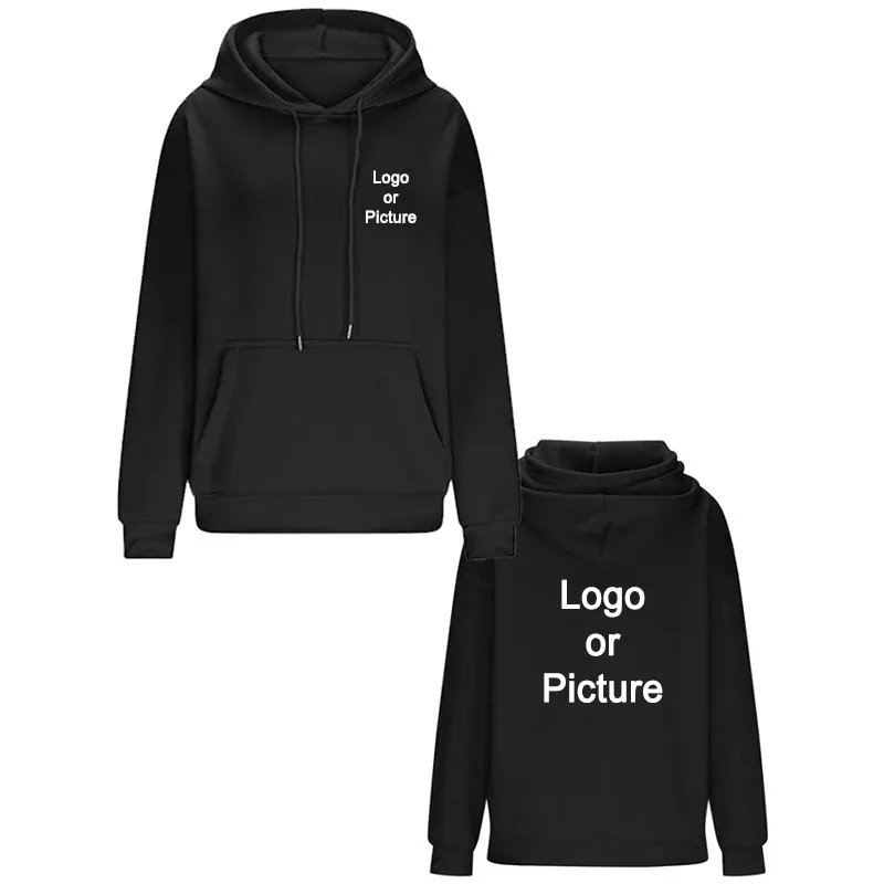 DIY Design Oversize Hoodies Women Fashion Customized Printed Loose Long Sleeve Shoulder Drop Cuff Sweathsirts Pullovers Sudadera