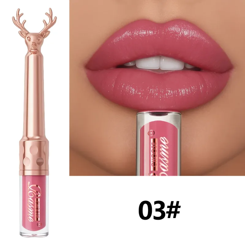 Moisturizing Cream Lip Gloss Autumn/Winter Moisturizing Liquid Lipstick Long Lasting Non Greasy Lip Makeup Christmas Brown