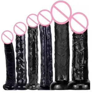 Realistic Black Dildo Cheap 6 Sizes Suction Cup Penis Butt Plug Long Dick G Spot Anal Vagina Masturbator Adult Sex Toy for Woman