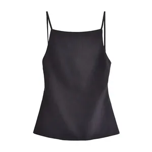 Women Top 2024 Lace Up Backless Camisole Top Women Cheap clothes Sexy Fashion Tanks & Camis Crop top Women White Black top