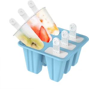 Popsicle Molds 6 Pieces Silicone Ice Pop Molds BPA Free Popsicle Mold Reusable Easy Release Ice Pop Make