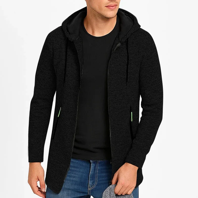 Men Sweatshirts Casual Hooded for Men with Zip Pockets Full Zip Long Sleeve Sweatshirt Sports Hooded Jacket Oversize Outerwear