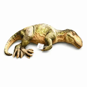3D Design Dinosaur Plush Pillow Lifelike Dinosaur Cozy Soft Texture Realistic Sleeping Dinosaur Funny Shape Kawaii Style