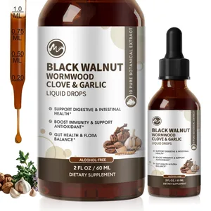 Black Walnut Drops Wormwood Tincture - with Clove Berberine - Heart & Gentle Gut Cleanse & Digestive Health - Gut-Friendly
